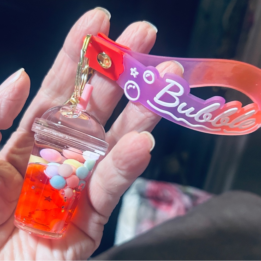 NEW! RED Bubble Boba Tea Keychain Bag Charm ๐ซง๐ซง๐ง๐ง๐ช